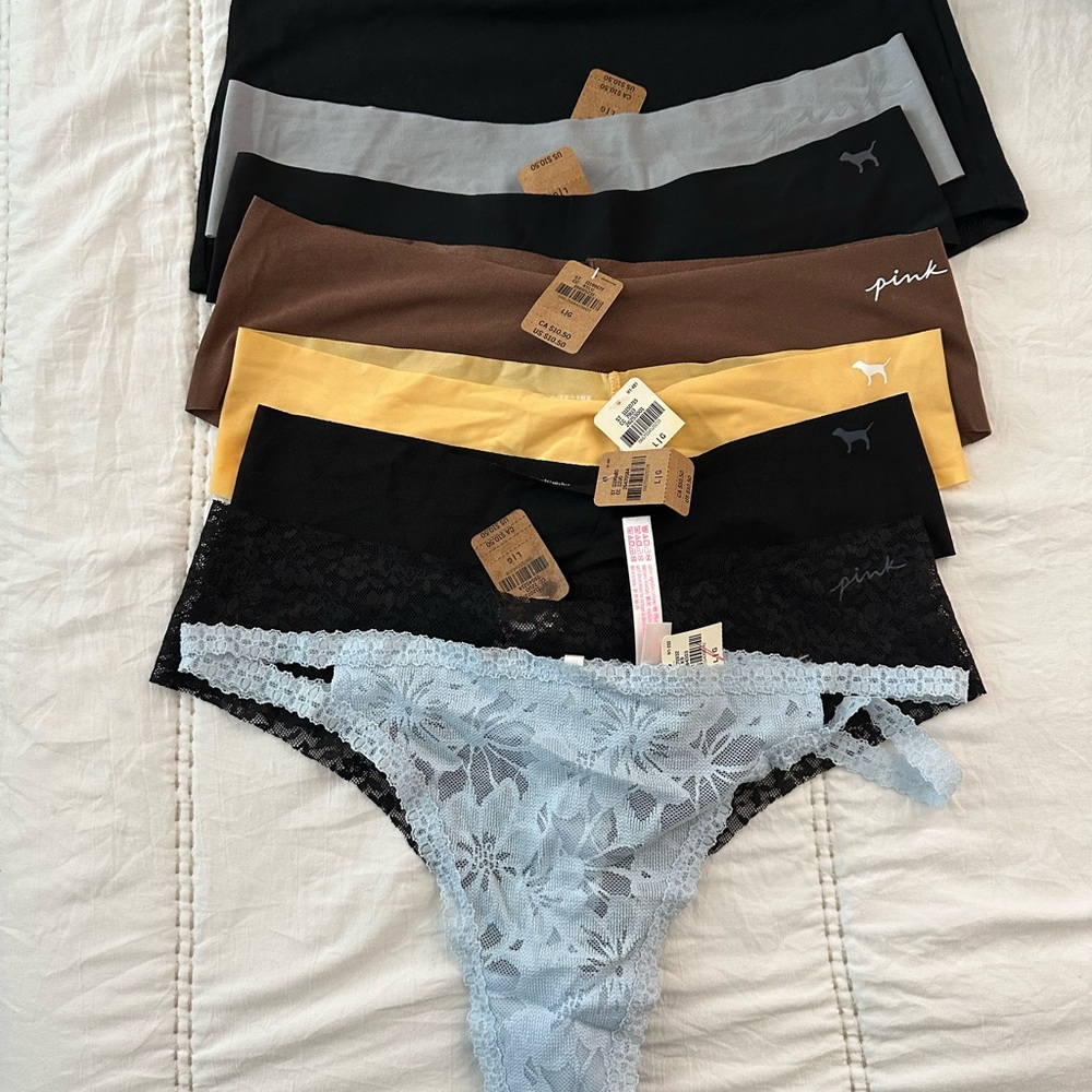 Victoria's Secret Panties Set - Black, Brown, Yellow, Blue Lace